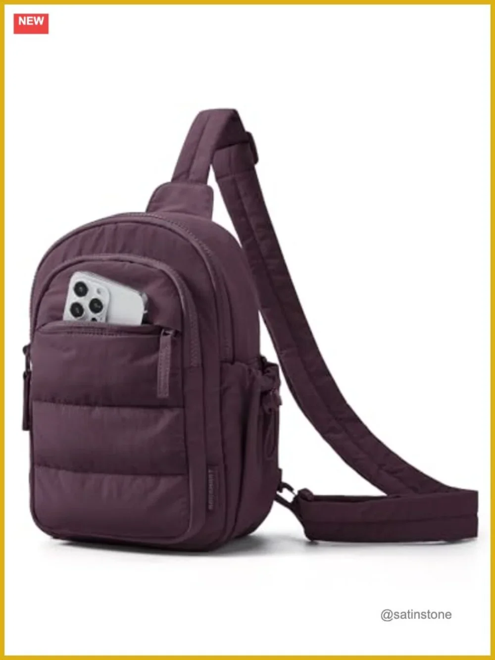 Puffer Sling Bag Crossbody Hobo with RFID Blocking Adjustable Strap